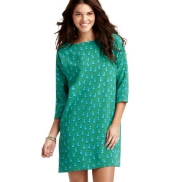 Ann Taylor Loft Birds Green Shift dress Size 8 Petite NWTs - Picture 1 of 7